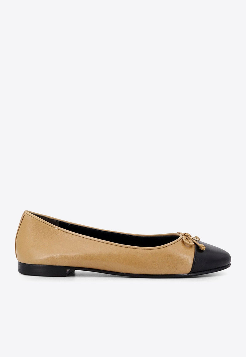 Cap-Toe Leather Ballet Flats