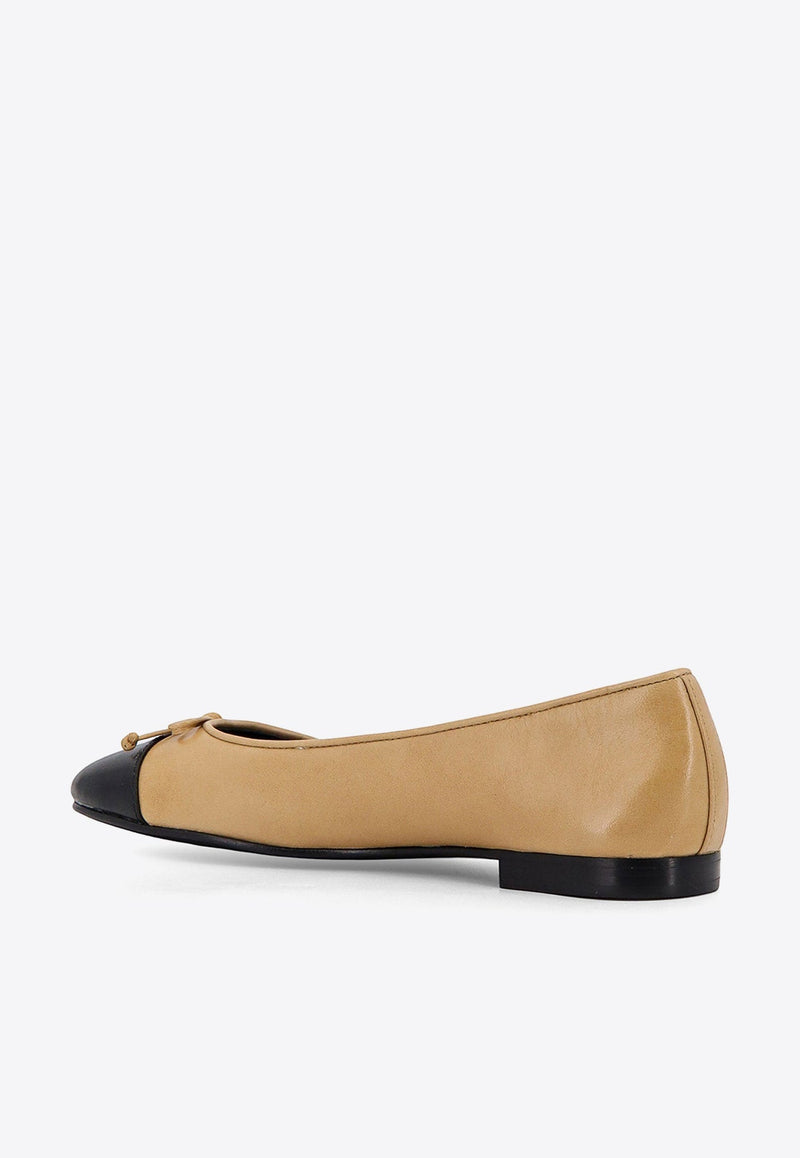 Cap-Toe Leather Ballet Flats