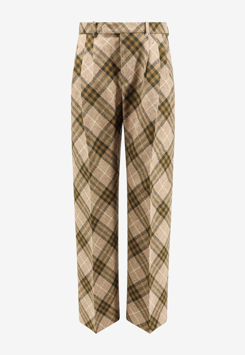 Checked Wool Pants