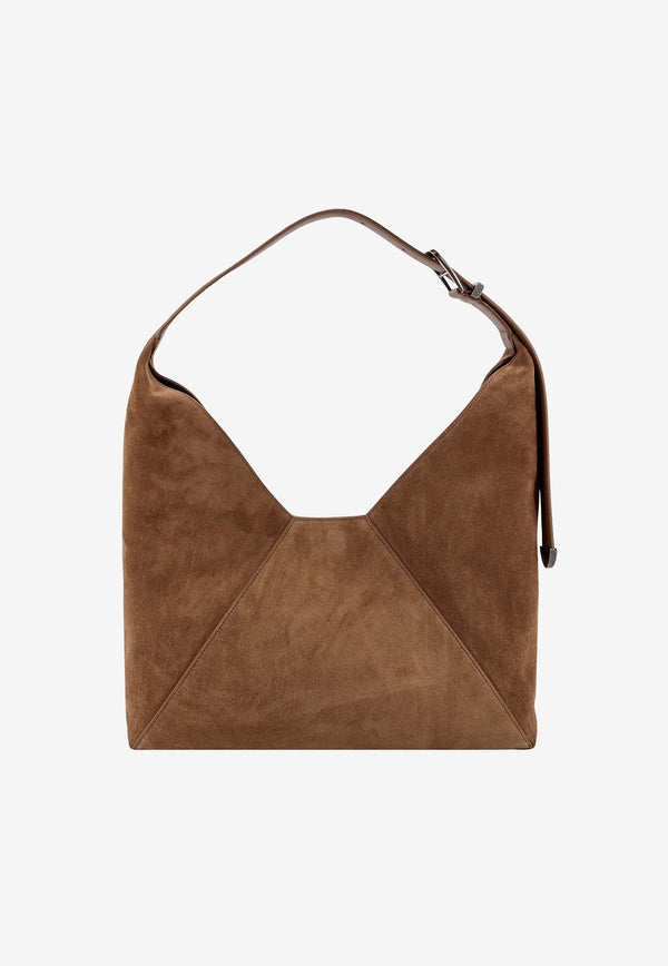 Logo Suede Hobo Bag