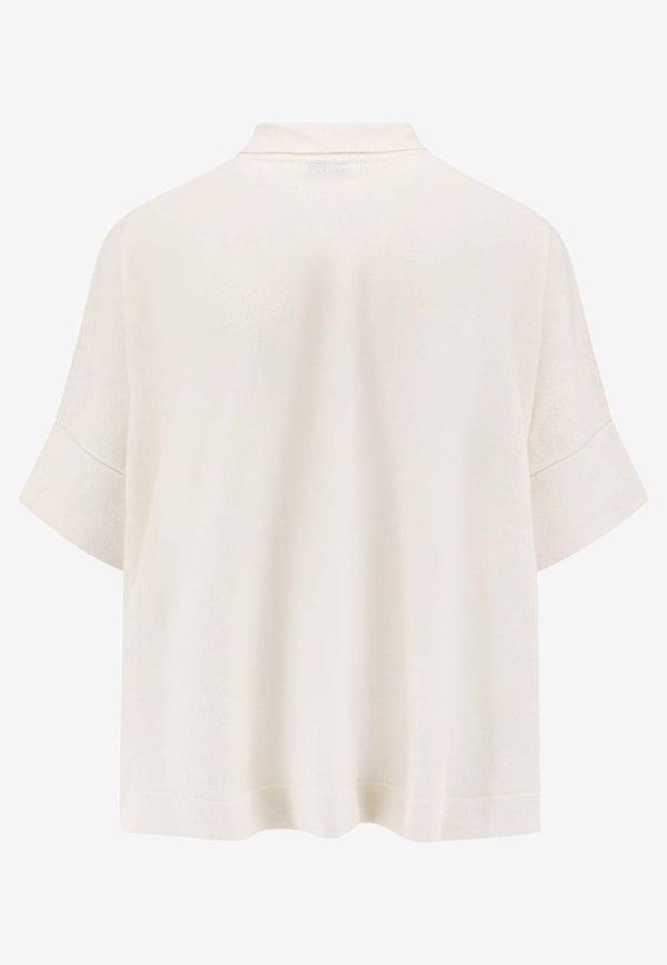 Appliquéd Cashmere Polo T-shirt