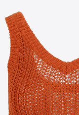Arrigo Crochet V-neck Top