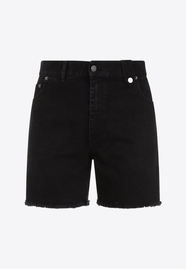 Washed-Out Denim Shorts