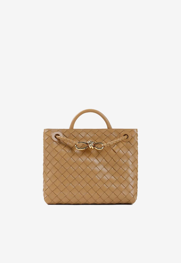 Small Andiamo Top Handle Bag in Intrecciato Leather