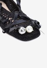 Bell Charm Crochet Ballerina Flats