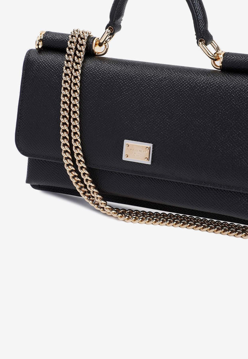 Mini Dauphine Leather Top Handle Bag