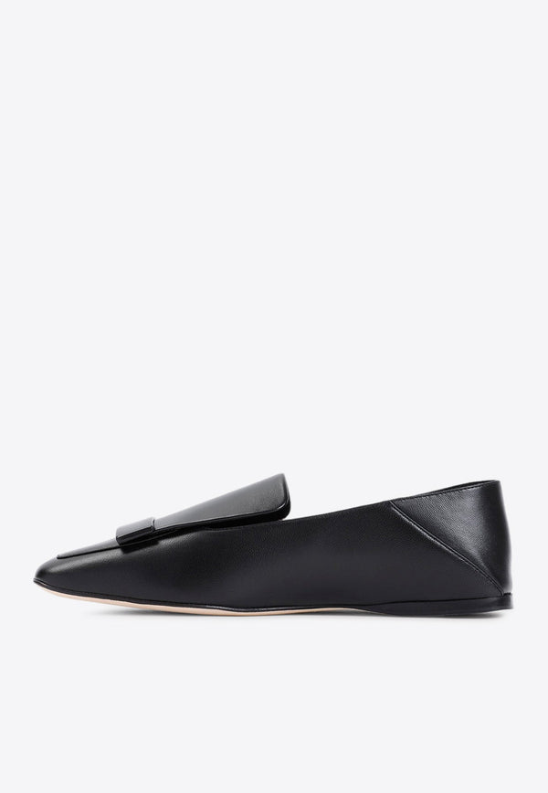 Square-Toe Leather Loafers