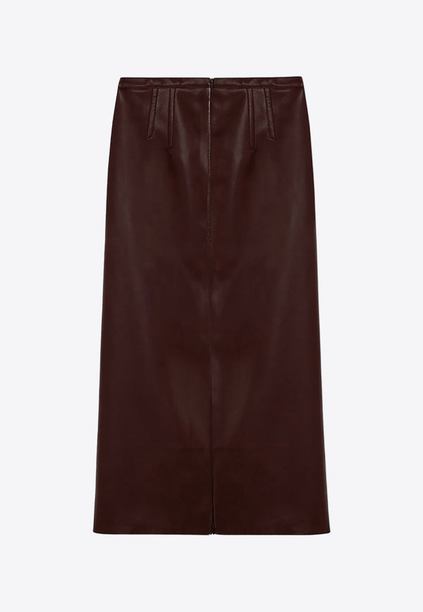 Faux Leather Midi Skirt