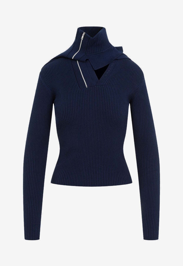 Pinched Shoulder Fitted Sweater