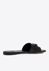 Leah Gancini Leather Slides