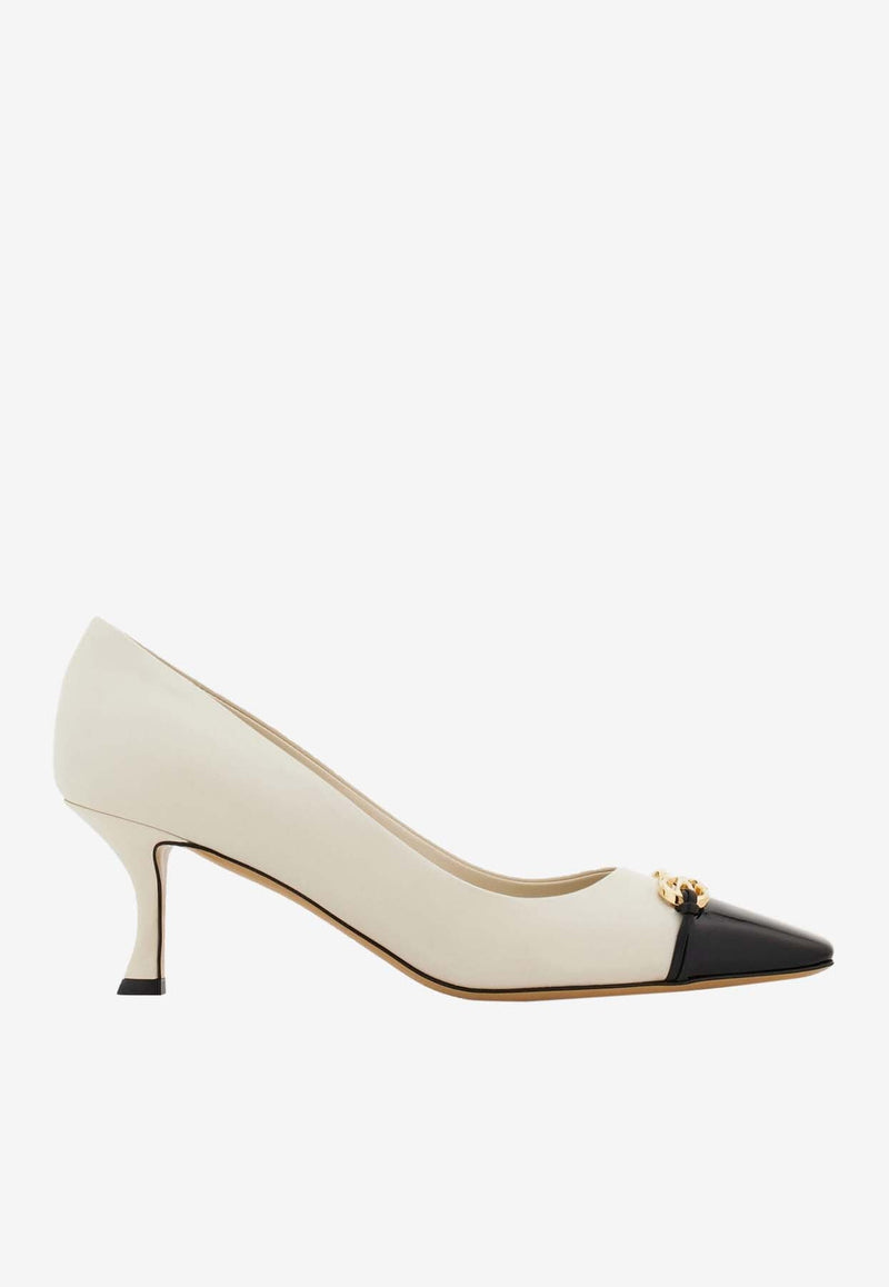 Bria 60 Cap-Toe Pumps in Calf Leather