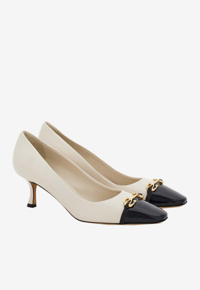 Bria 60 Cap-Toe Pumps in Calf Leather