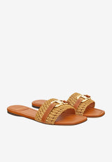 Leah Gancini Raffia Flat Sandals