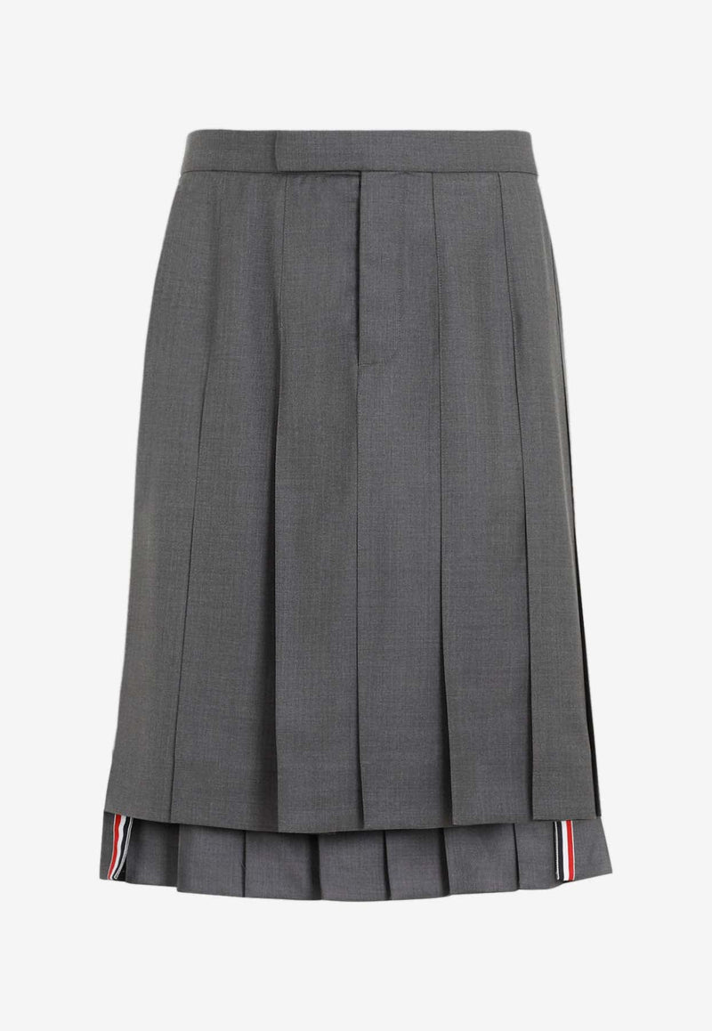 Pleated Knee-Length Skirt