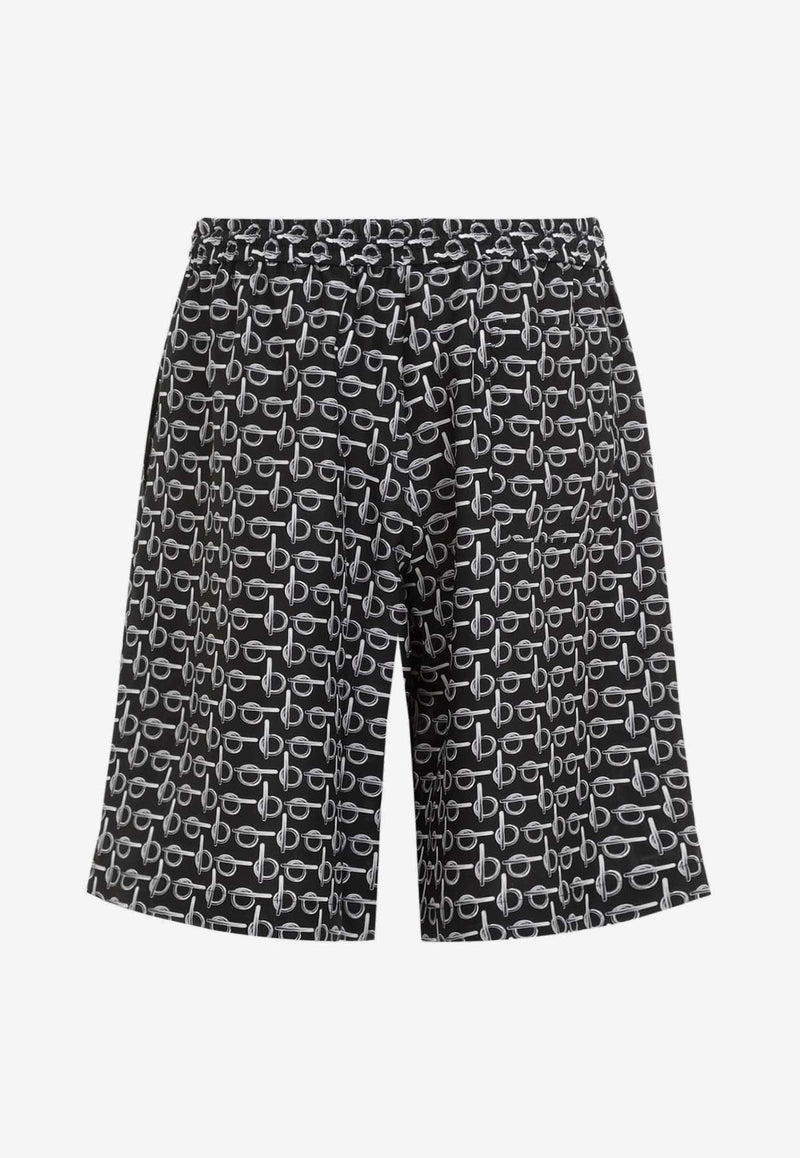 B Logo Silk Shorts