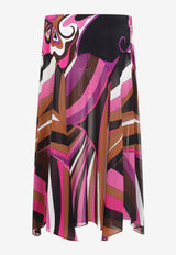 Iride Print Midi Skirt