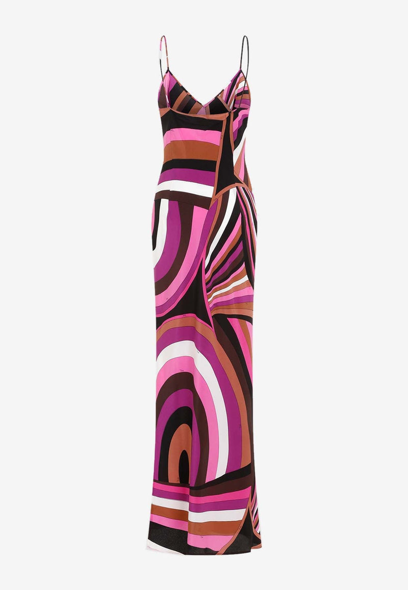 Iride Print Maxi Silk Dress