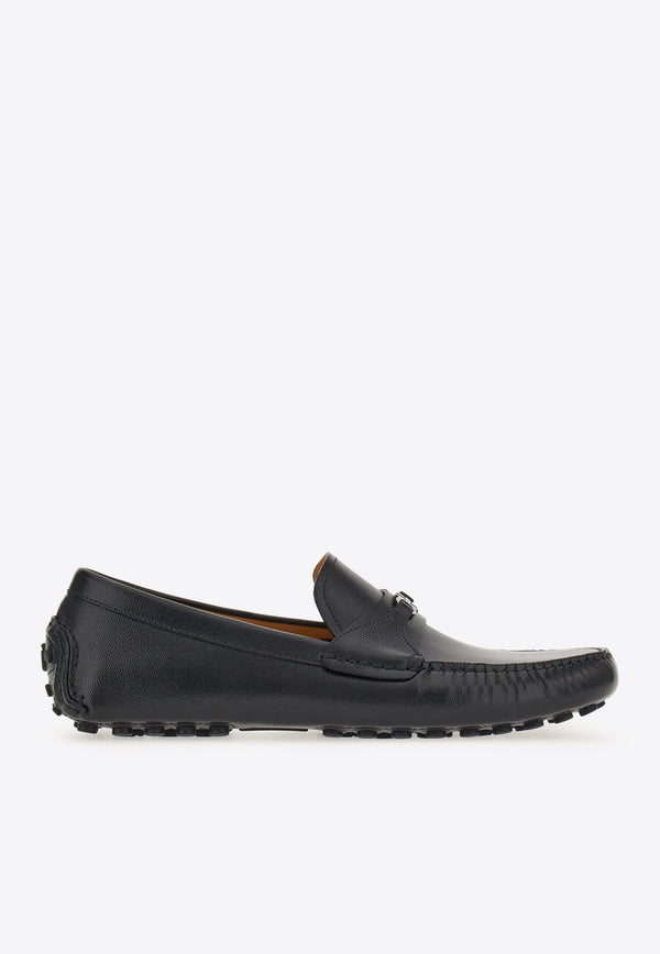 Gancini-buckle leather Loafers