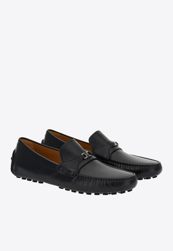 Gancini-buckle leather Loafers
