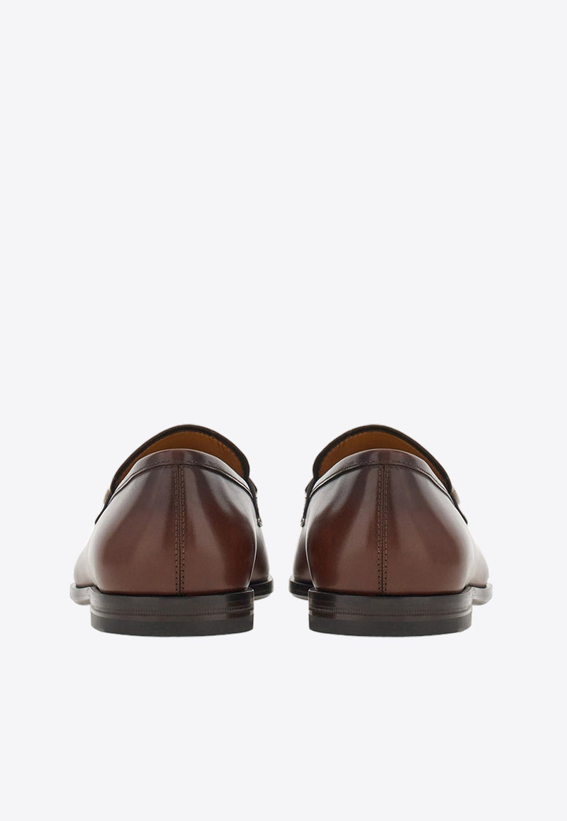 Florio Gancini-Buckle Leather Loafers