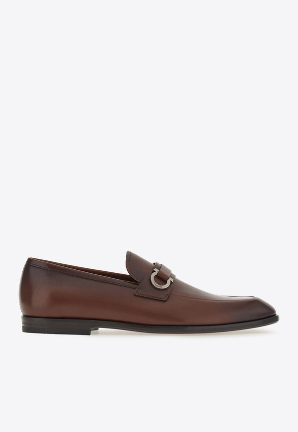 Florio Gancini-Buckle Leather Loafers