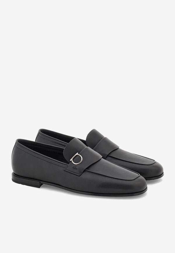 Crystal Gancini Leather Loafers