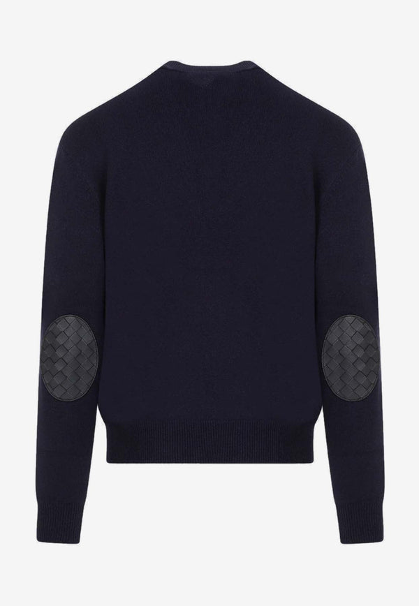 Intrecciato-Patch Cashmere Sweater