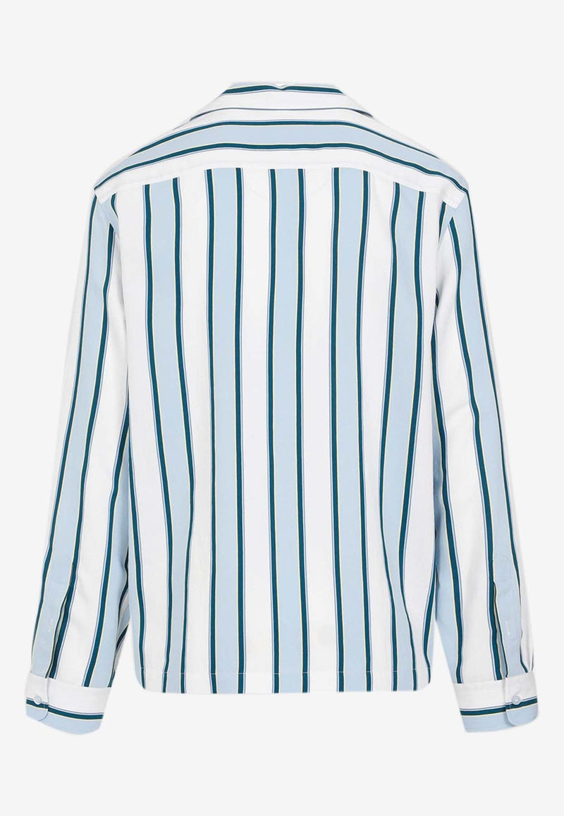 Striped Long-Sleeved Bowling Shirt