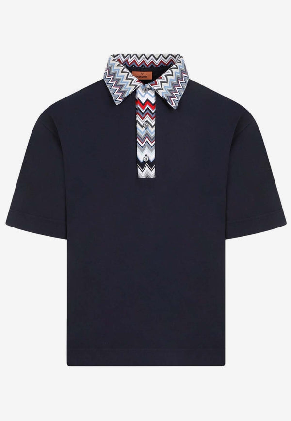 Chevron-Polo Collar T-shirt