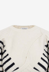 Ribbed Mariniere Cropped Sweater