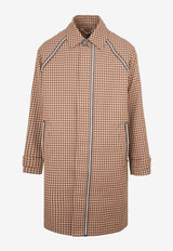 Checkered Nylon Car Coat