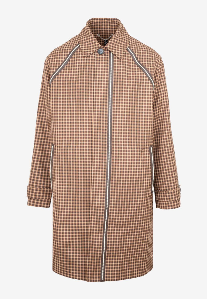 Checkered Nylon Car Coat