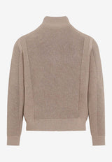 Wool and Cashmere Zip-Up Cardigan