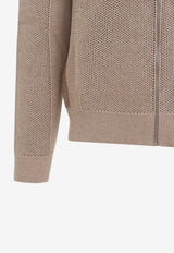 Wool and Cashmere Zip-Up Cardigan