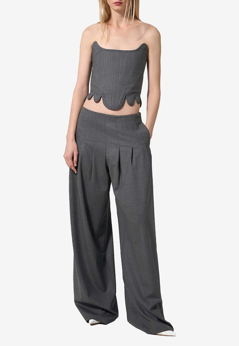 Wide-Leg Wool Pants