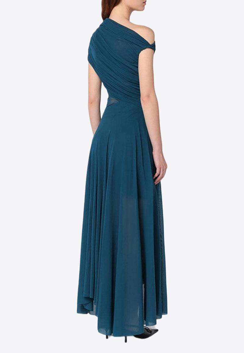 Asymmetrical Draped Maxi Dress