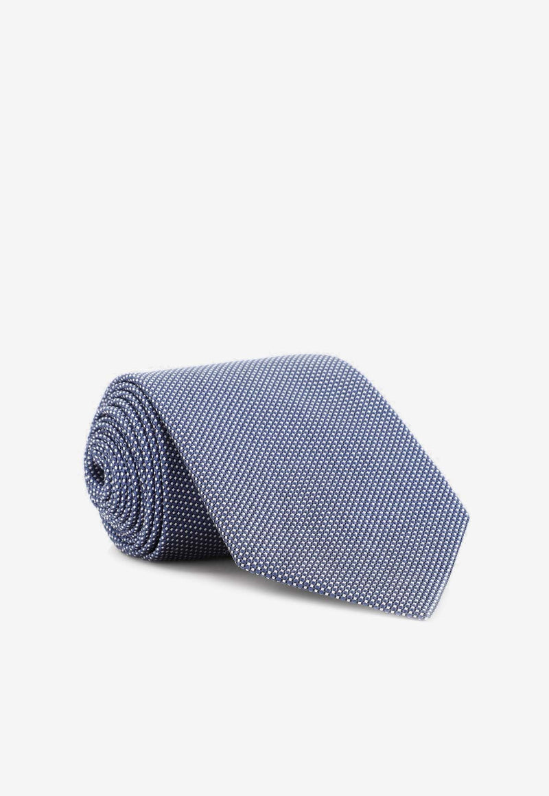 Geometric Print Silk Tie