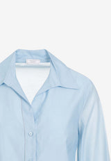 Long-Sleeved Silk-Blend Shirt