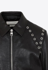 Zip-Up Leather Jacket