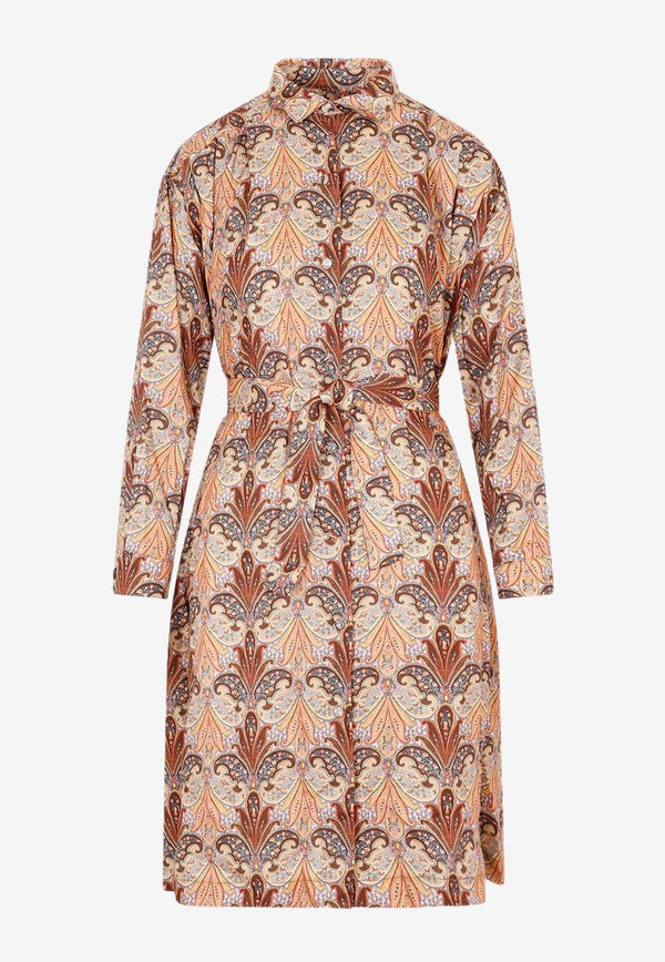 Paisley-Print Knee-Length Dress