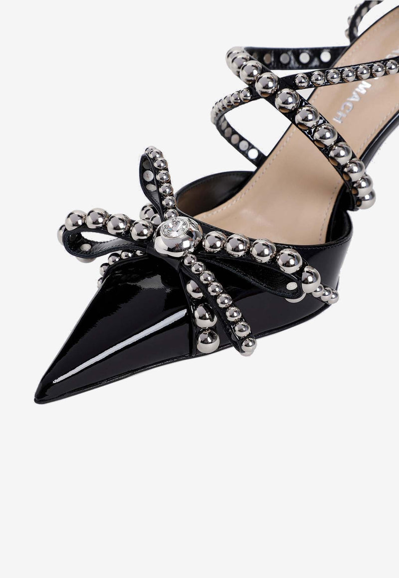 85 Crystal Embellished Pumps in Patent Leather