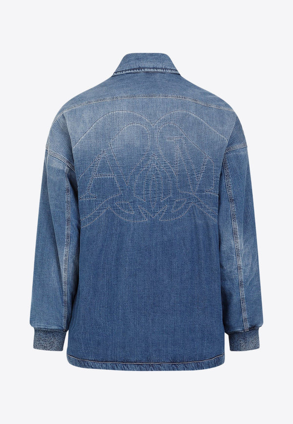 Logo Embroidered Denim Shirt