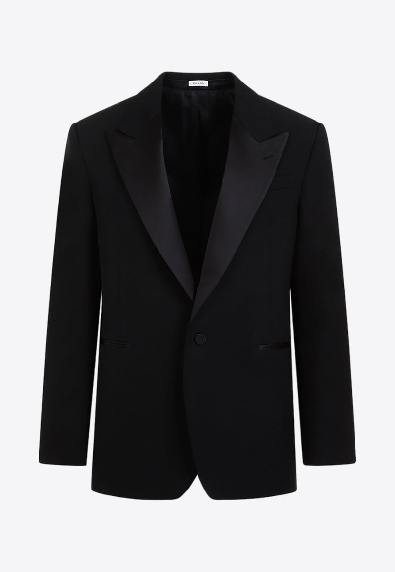 Single-Breasted Wool Tuxedo Blazer