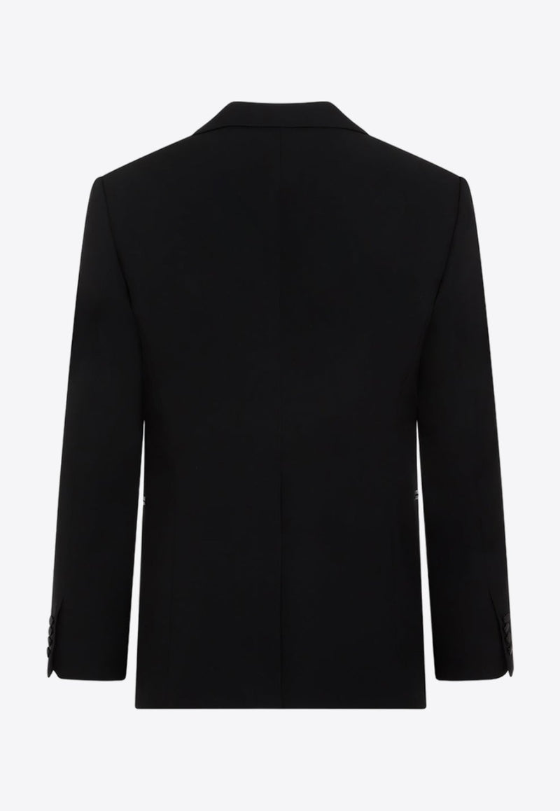 Single-Breasted Wool Tuxedo Blazer