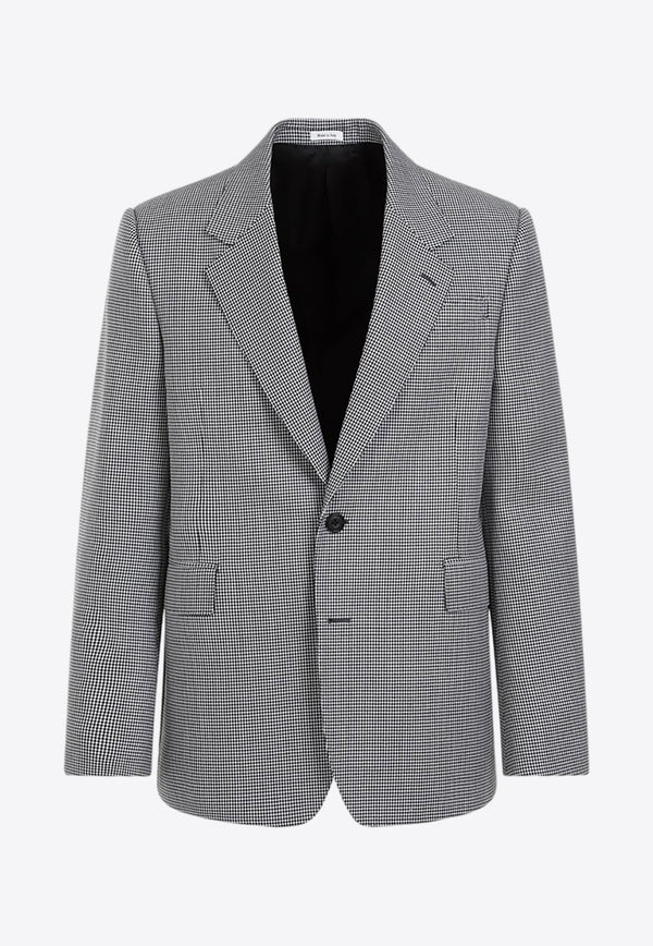 Single-Breasted Houndstooth Blazer