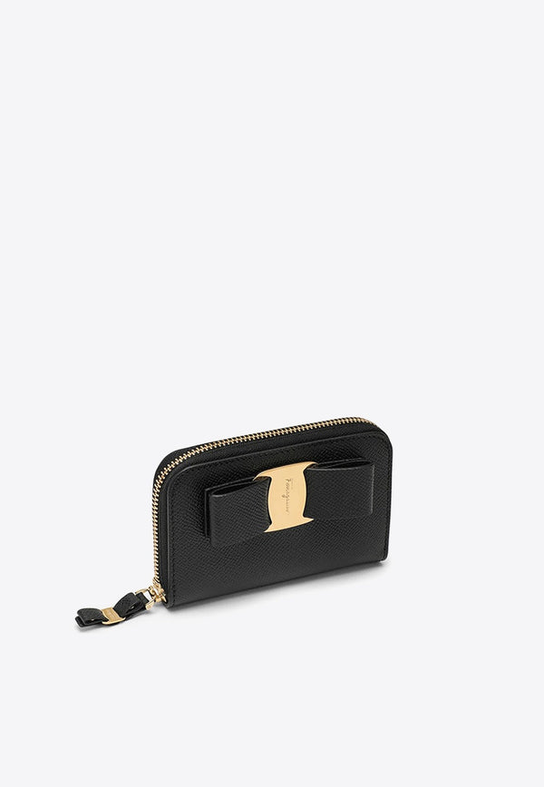 Vara Bow Zip-Around Leather Wallet