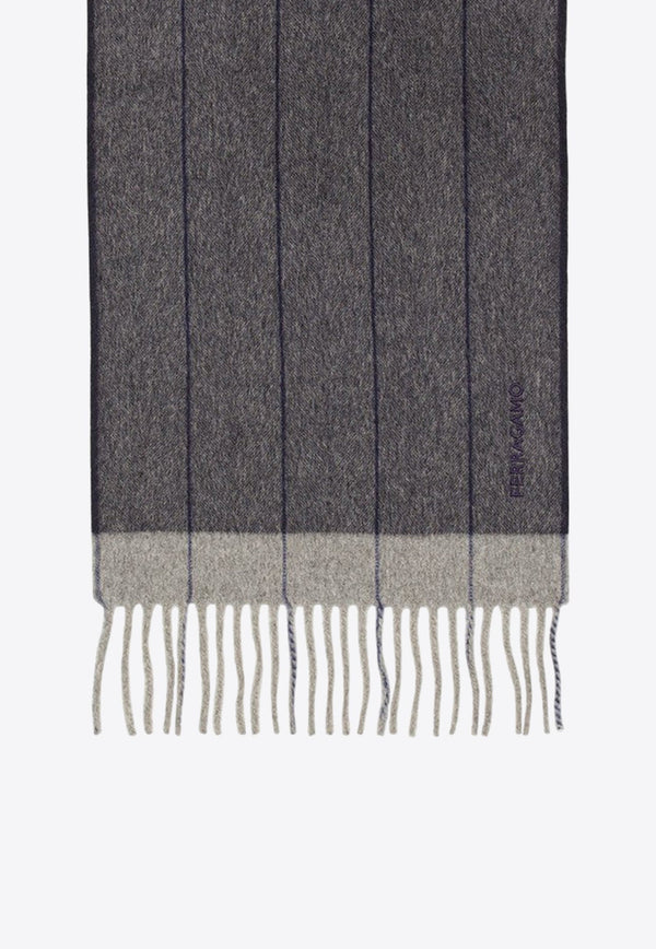 Striped Wool Blend Scarf