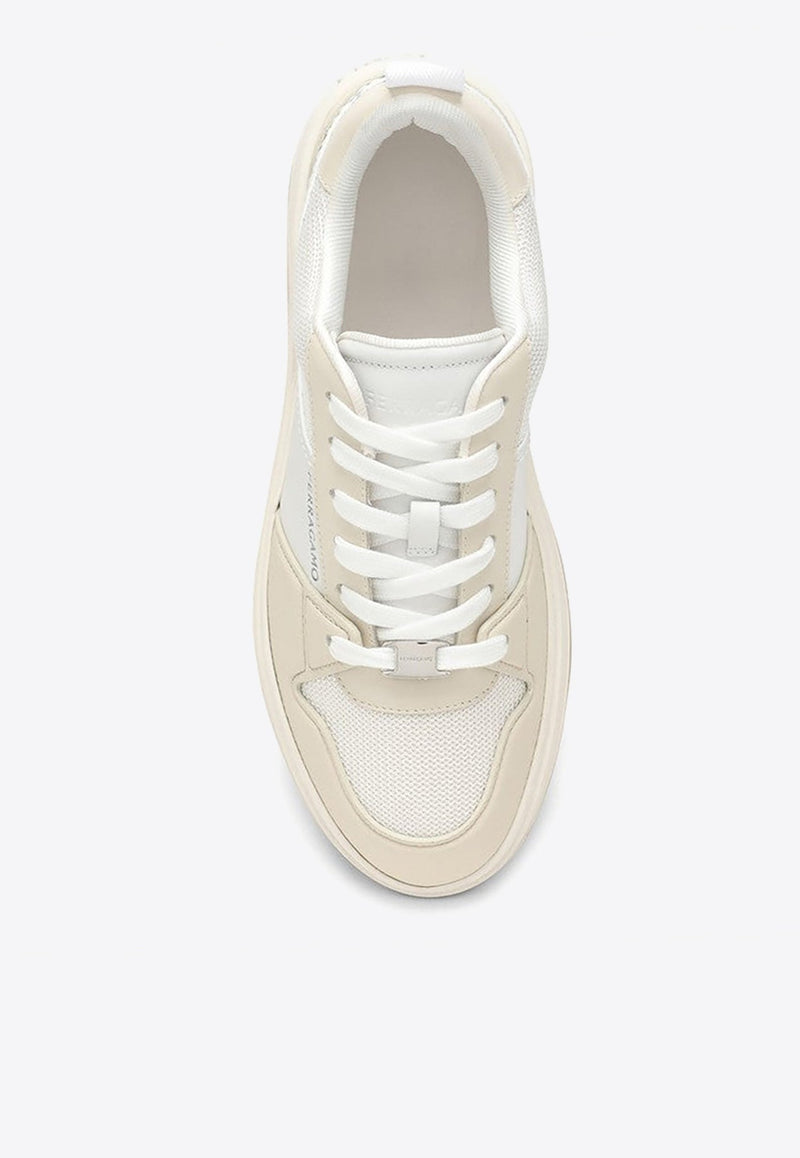 Dennis Low-Top Leather and Mesh Sneakers