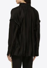 Pleated Satin Kaftan Shirt