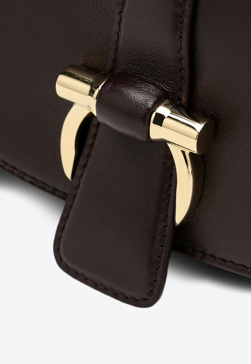 Medium Gancini Leather Shoulder Bag